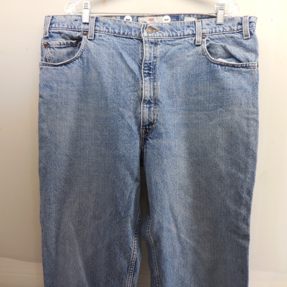 Levis Signature 540 Relaxed Fit Light Wash Orange Tab Denim Jeans Mens 42x30 - Picture 10 of 10